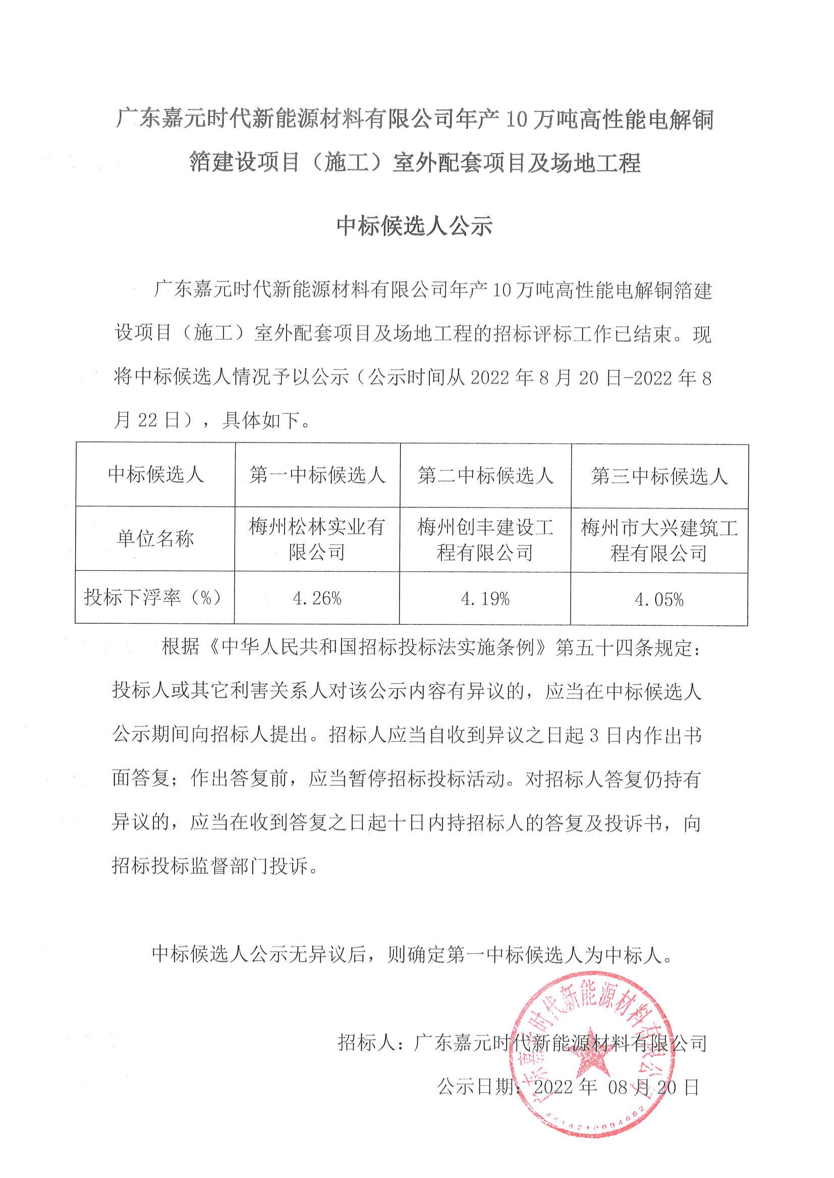 廣東嘉元時(shí)代新能源材料有限公司年產(chǎn)10萬噸高性能電解銅箔建設(shè)項(xiàng)目（施工）室外配套項(xiàng)目及場地工程中標(biāo)候選人公示_00.jpg